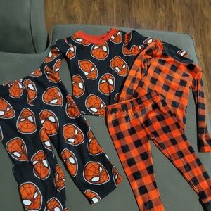 Toddlers Spider Face & Buffalo Plaid Pajama Set -
